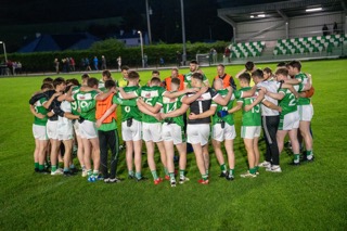 Bunninadden team huddle vs Ballymote 2025
